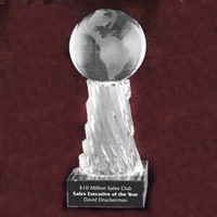 Solid Crystal Engraved Award - 8" - Imperial Globe - Creative and ...